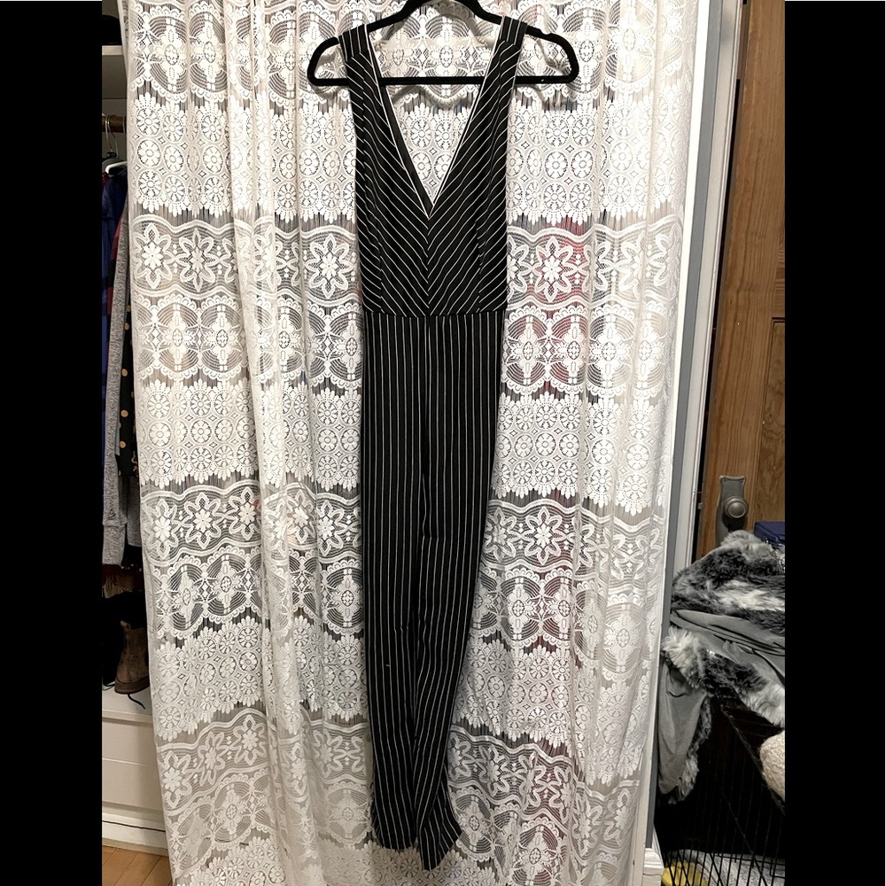 Black and white striped jumpsuit!